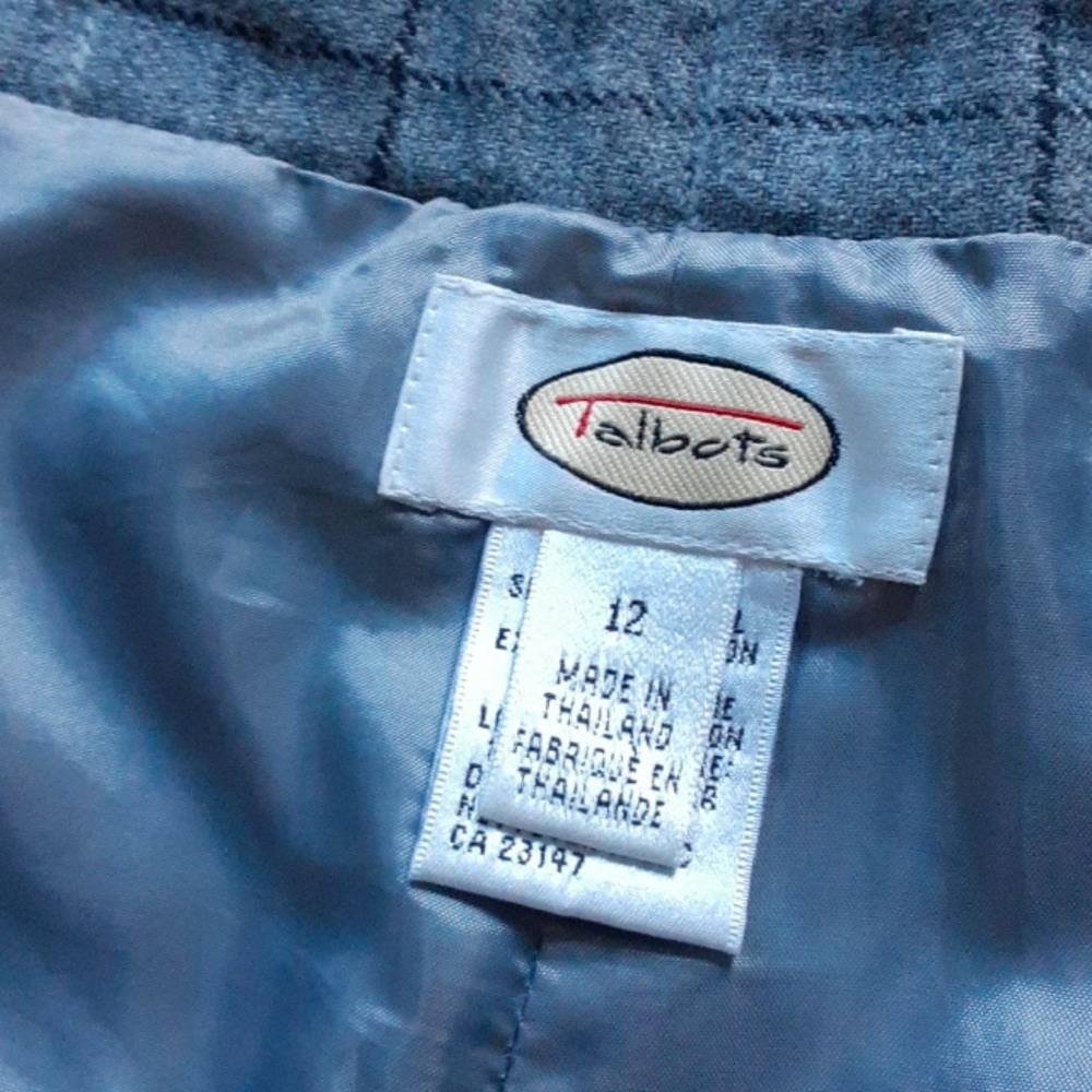 Talbots 75% Wool Gray Square Patterned Lined Pants - image 6